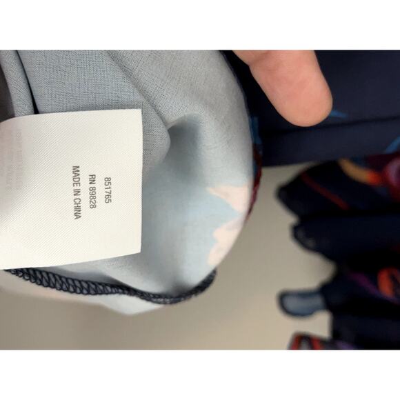 C Wonder Christian Siriano Mock Neck Ruffle Detail Dress 2X Blue Floral NWT - Picture 5 of 10